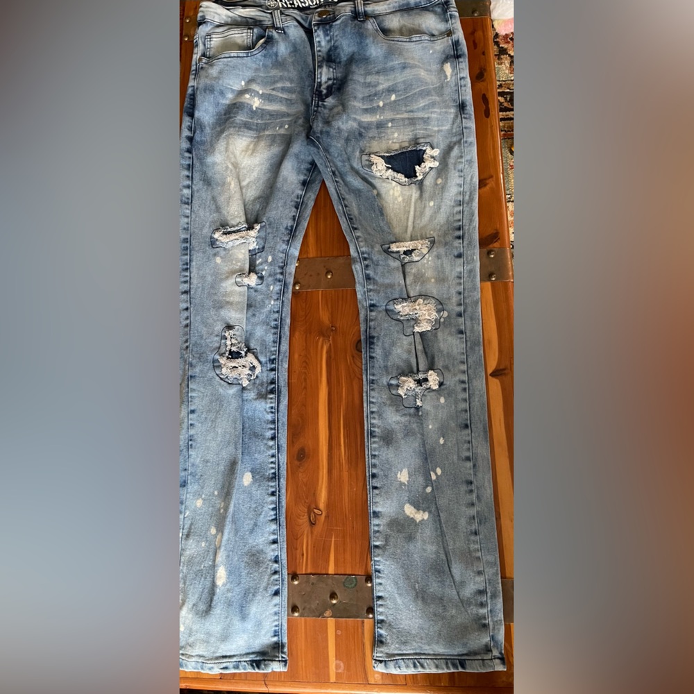 Reason 40 Distressed Light Blue Men’s Jeans